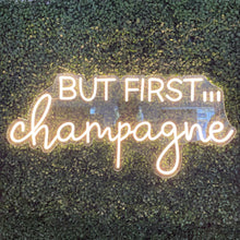 Load image into Gallery viewer, But First... Champagne Neon Sign Rental - White
