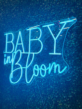 Load image into Gallery viewer, Baby in Bloom Blue Neon Sign Rental
