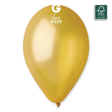 Load image into Gallery viewer, 113907 Gemar Metallic Gold 11-12" Round (50ct)

