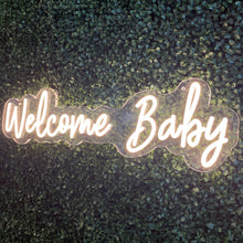 Load image into Gallery viewer, Welcome Baby Neon Sign Rental - White
