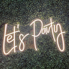 Load image into Gallery viewer, Let's Party Neon Sign Rental - White
